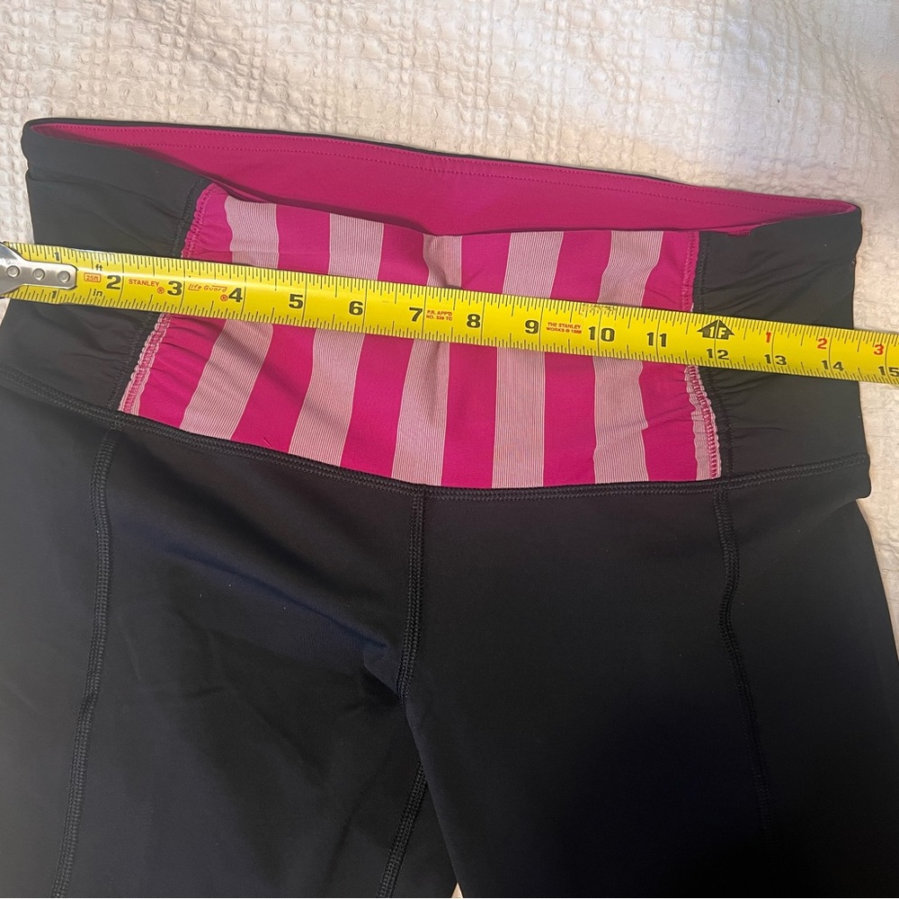 Lululemon Runday luxtreme crop leggings black size 8 with zipper